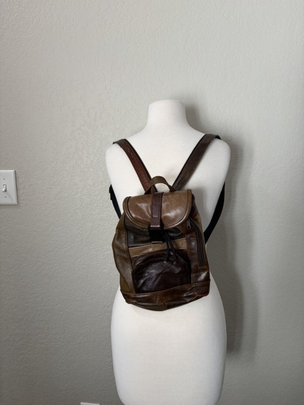 Small Brown Leather Backpack Sling Bag Mexico Handmade